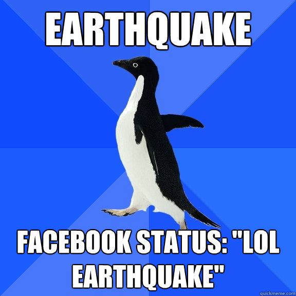 Earthquake Facebook status: 