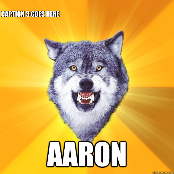  aaron Caption 3 goes here  Courage Wolf