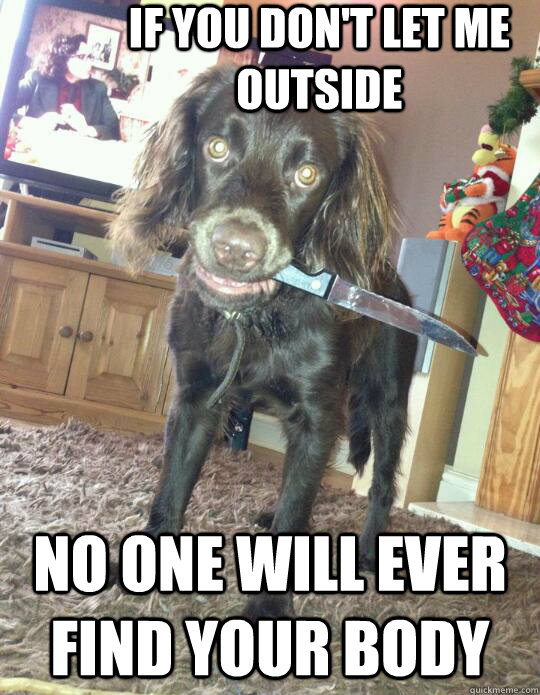 If you don't let me outside no one will ever find your body - If you don't let me outside no one will ever find your body  Misc