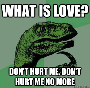What is love? don't hurt me, don't hurt me no more  