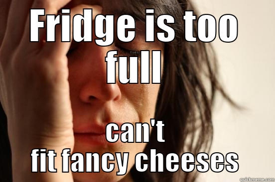 FRIDGE IS TOO FULL CAN'T FIT FANCY CHEESES First World Problems