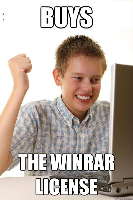Buys The winrar license   1st Day Internet Kid
