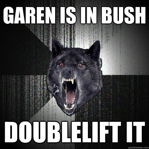 GAREN IS IN BUSH DOUBLELIFT IT  Insanity Wolf