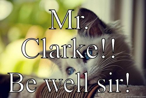 MR. CLARKE!! BE WELL SIR! First World Problems Cat