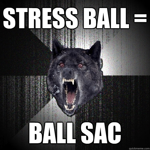 stress Ball = Ball Sac  Insanity Wolf