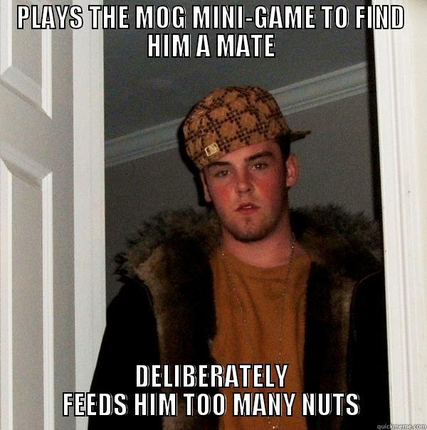 PLAYS THE MOG MINI-GAME TO FIND HIM A MATE DELIBERATELY FEEDS HIM TOO MANY NUTS Scumbag Steve