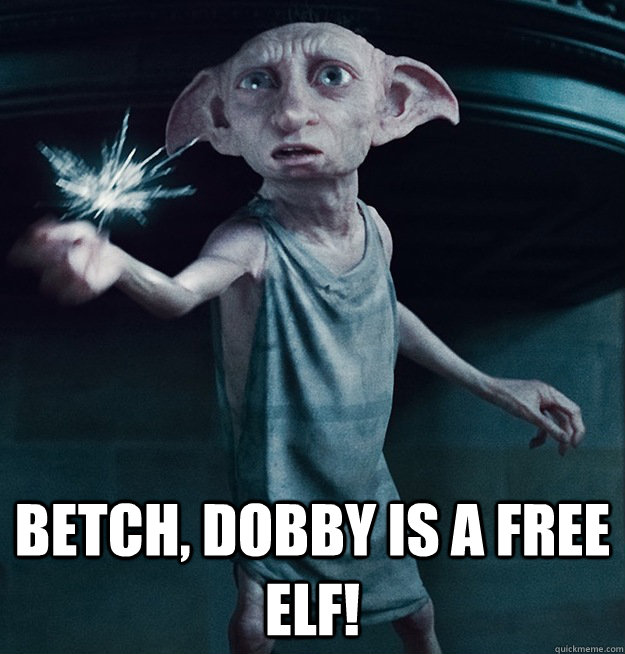 Betch, Dobby is a free elf! - Betch, Dobby is a free elf!  fuck you dobby