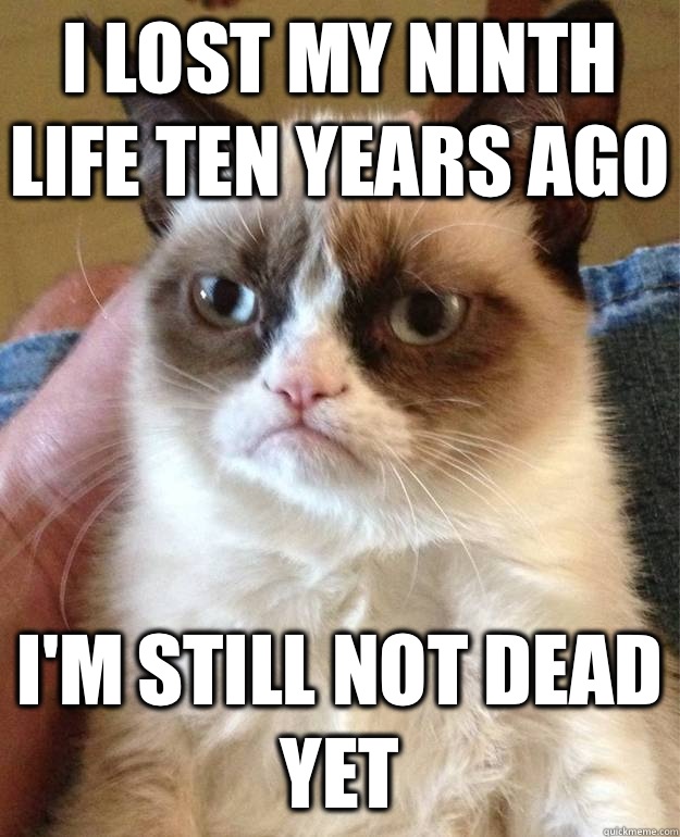 I lost my ninth life ten years ago  I'm still not dead yet - I lost my ninth life ten years ago  I'm still not dead yet  Misc