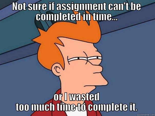 NOT SURE IF ASSIGNMENT CAN'T BE COMPLETED IN TIME... OR I WASTED TOO MUCH TIME TO COMPLETE IT. Futurama Fry