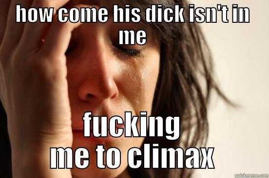 HOW COME HIS DICK ISN'T IN ME FUCKING ME TO CLIMAX First World Problems