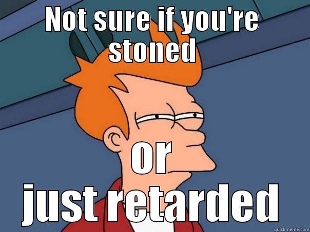 NOT SURE IF YOU'RE STONED OR JUST RETARDED Futurama Fry