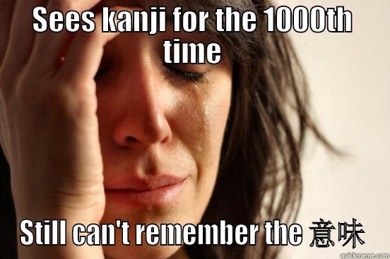 SEES KANJI FOR THE 1000TH TIME STILL CAN'T REMEMBER THE 意味 First World Problems
