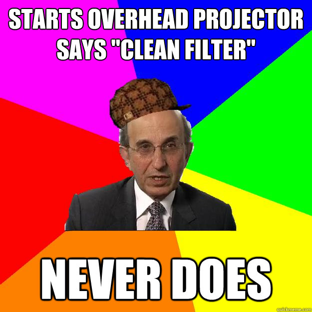 starts overhead projector says 