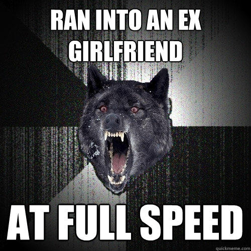 Ran into an ex girlfriend At full speed  