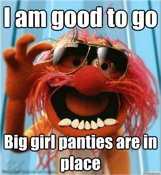 I am good to go Big girl panties are in place  Advice Animal