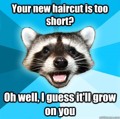 Your new haircut is too short? Oh well, I guess it'll grow on you - Your new haircut is too short? Oh well, I guess it'll grow on you  Misc
