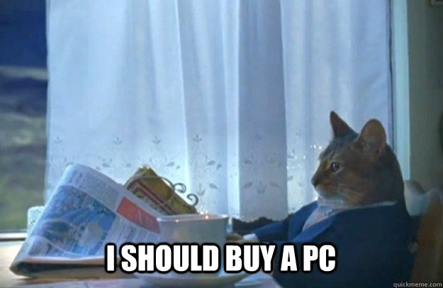 I should buy a pc  Sophisticated Cat