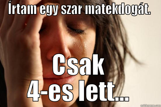 ÍRTAM EGY SZAR MATEKDOGÁT. CSAK 4-ES LETT... First World Problems