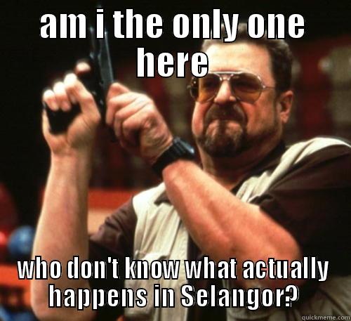 AM I THE ONLY ONE HERE WHO DON'T KNOW WHAT ACTUALLY HAPPENS IN SELANGOR? Am I The Only One Around Here