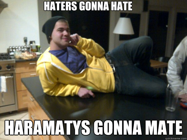 HAters gonna hate Haramatys gonna mate - HAters gonna hate Haramatys gonna mate  Harms
