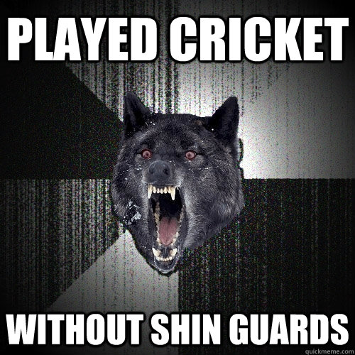 Played Cricket without shin guards  Insanity Wolf