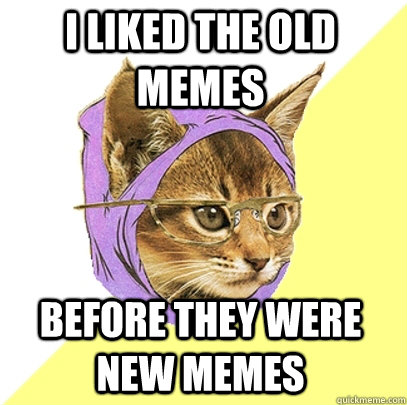 I liked the old memes before they were new memes  Hipster Kitty