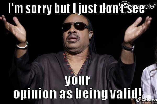 I can't see your point - I'M SORRY BUT I JUST DON'T SEE  YOUR OPINION AS BEING VALID! Misc