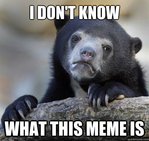 I DON'T KNOW WHAT THIS MEME IS - I DON'T KNOW WHAT THIS MEME IS  Confession Bear Eating