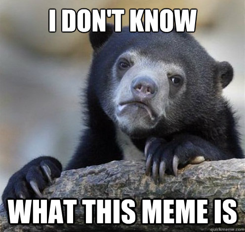 I DON'T KNOW WHAT THIS MEME IS  Confession Bear Eating