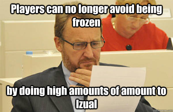 Players can no longer avoid being frozen by doing high amounts of amount to Izual  