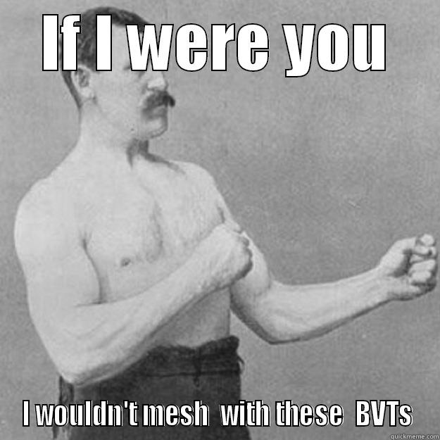 Meshing Man - IF I WERE YOU I WOULDN'T MESH  WITH THESE  BVTS overly manly man