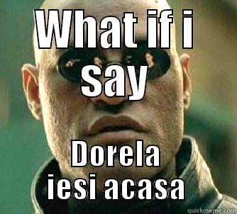 WHAT IF I SAY DORELA IESI ACASA Matrix Morpheus