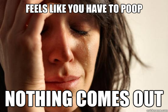 Feels like you have to poop Nothing Comes out  First World Problems