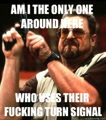 AM I THE ONLY ONE AROUND HERE  Who uses their fucking turn signal - AM I THE ONLY ONE AROUND HERE  Who uses their fucking turn signal  Misc