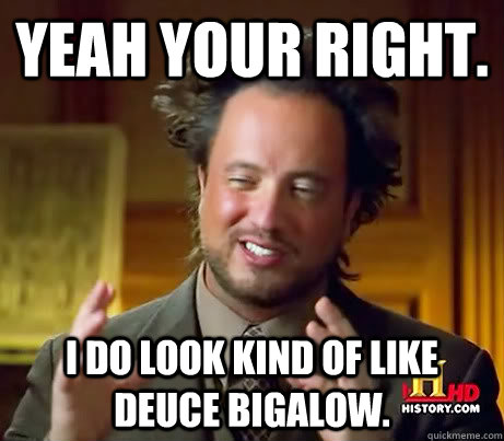 Yeah your right. I do look kind of like Deuce Bigalow.   