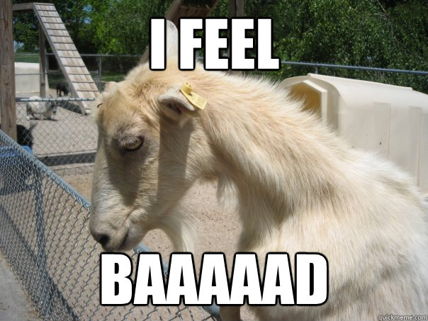 I feel BAAAAAD  