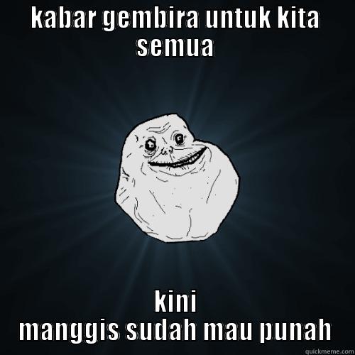 KABAR GEMBIRA UNTUK KITA SEMUA KINI MANGGIS SUDAH MAU PUNAH Forever Alone