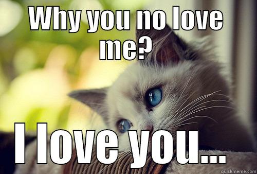 WHY YOU NO LOVE ME? I LOVE YOU...  First World Problems Cat