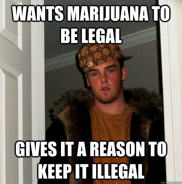 wants marijuana to be legal gives it a reason to keep it illegal  Scumbag Steve