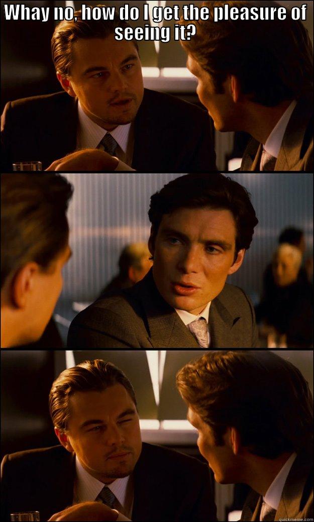 WHAY NO, HOW DO I GET THE PLEASURE OF SEEING IT?  Inception