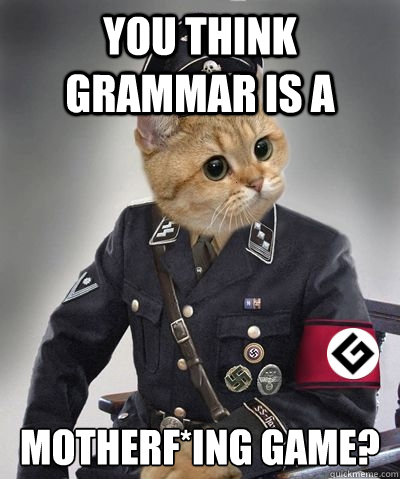 you think grammar is a motherf*ing game?  