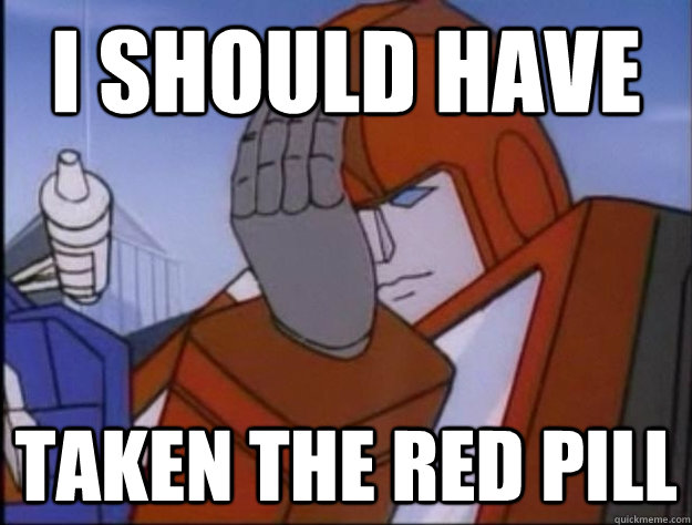 I should have Taken the red pill - I should have Taken the red pill  Regretful Transformer