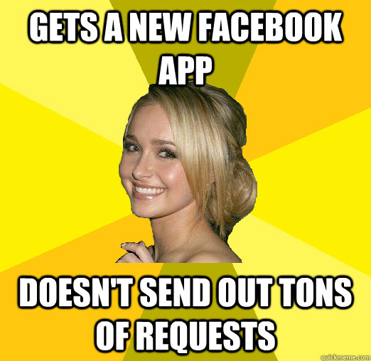 gets a new facebook app doesn't send out tons of requests   