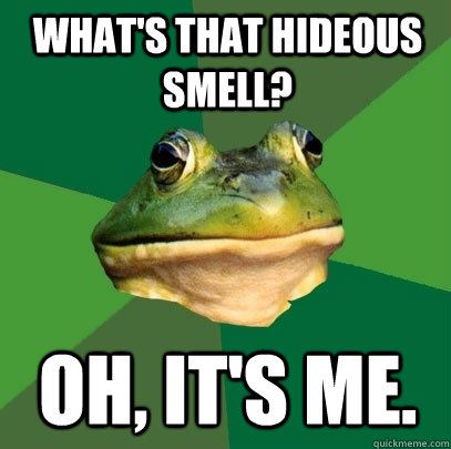 what's that hideous smell? oh, it's me.  Foul Bachelor Frog