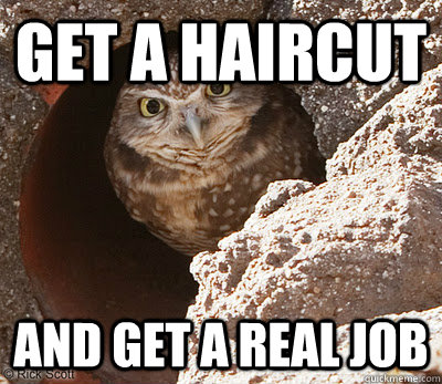 Get a Haircut And get a real job  