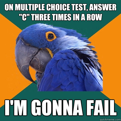On multiple choice test, answer 