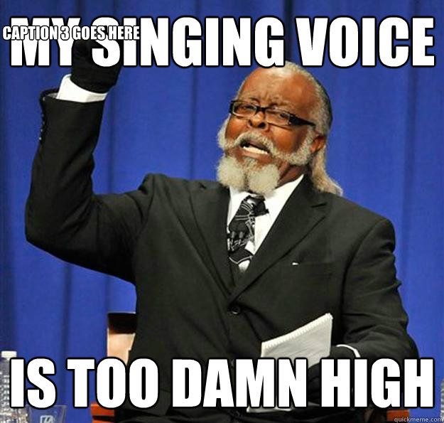 my singing voice Is too damn high Caption 3 goes here  Jimmy McMillan