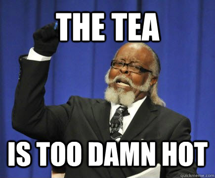 THE TEA IS TOO DAMN HOT  Too Damn High