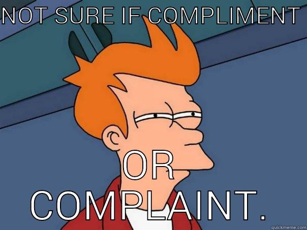 NOT SURE IF COMPLIMENT  OR COMPLAINT. Futurama Fry