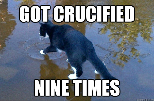 Got crucified  NINE TIMES - Got crucified  NINE TIMES  Jesus Cat